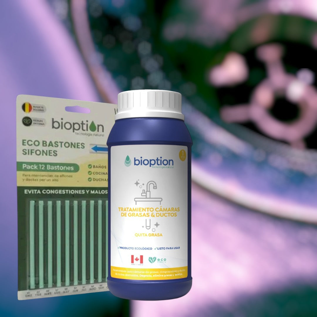 Bioption Pack Limpieza Cocina: Quita Grasas + Ecobastones