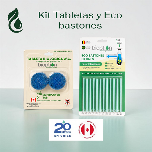 Kit Tabletas y Bastones ecológicos Bioption