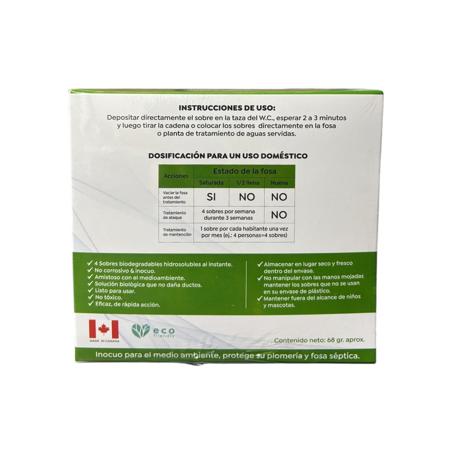 Tratamiento Fosa Séptica Bioption Septicsol 4 Sobres