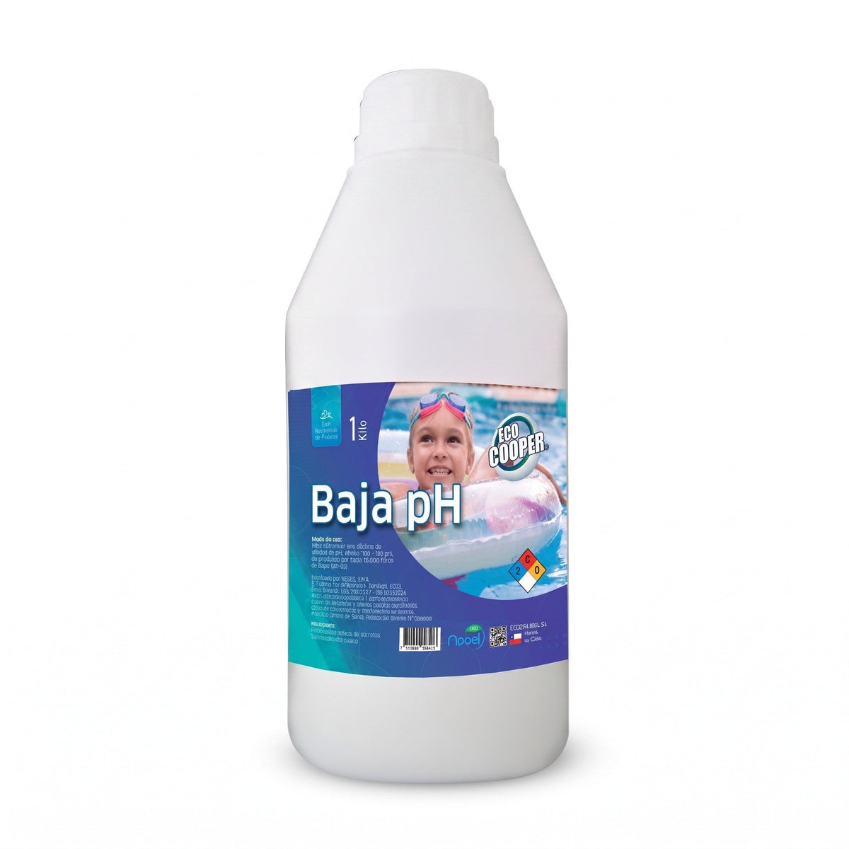 Tratamiento químico Baja pH de Trini Vital Store en envase de 1 kg para regular el equilibrio del agua de piscinas.