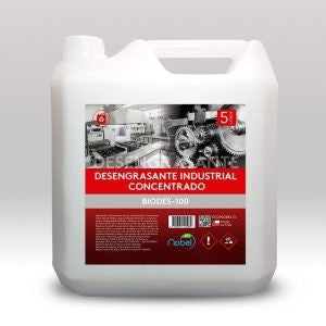 Bidón de 5 litros de desengrasante industrial Biodes-100 de Trini Vital Store para maquinaria y motores pesados