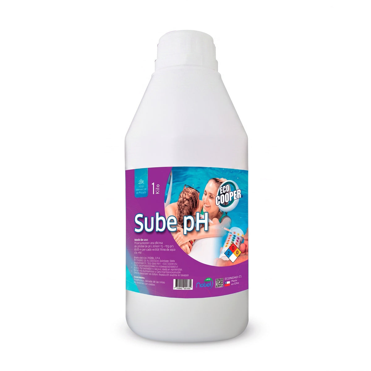 Envase de 1 kg de Sube pH EcoCooper de Trini Vital Store para equilibrar la acidez del agua de piscinas