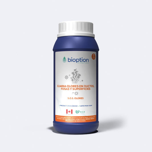 Trini Vital Store eliminador de olores biológico en botella azul de 1 litro para superficies y sistemas sépticos