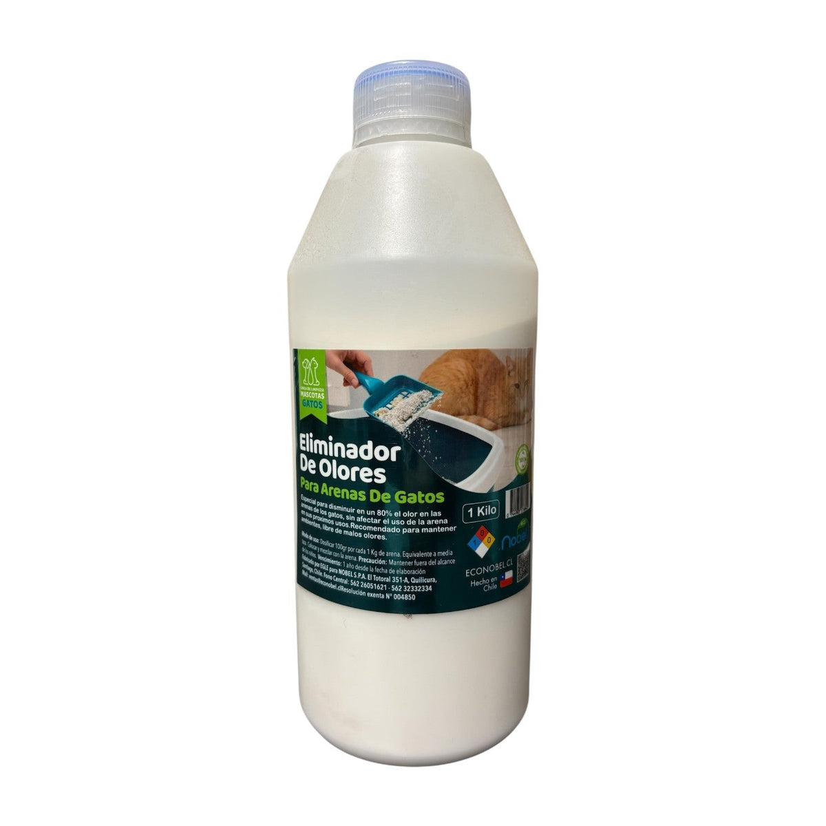 Eliminador de olores enzimático para arena de gatos de Trini Vital Store en envase de 1 kilo biodegradable