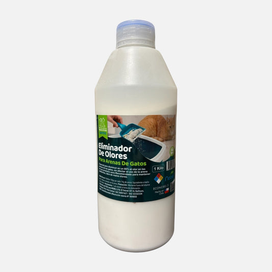 Eliminador de olores enzimático para arena de gatos de Trini Vital Store en envase de 1 kilo biodegradable