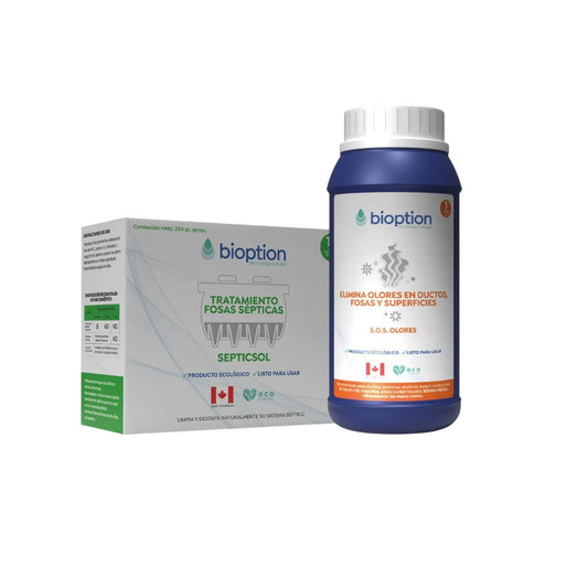 Pack Trini Vital Store Bioption S.O.S. Elimina Olores y Septicsol para tratamiento ecológico de fosas sépticas