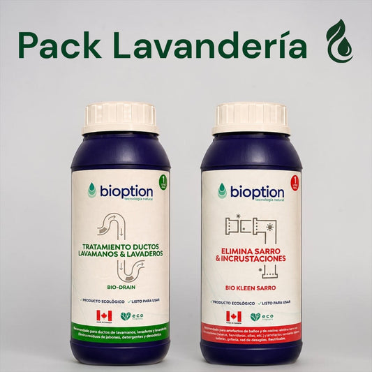 Pack lavandería de Trini Vital Store con Bio-Drain para ductos y Bio Kleen Sarro para eliminar incrustaciones