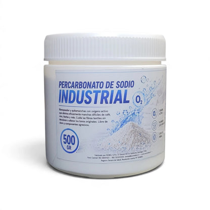 Envase de 500g de Percarbonato de Sodio Industrial de Trini Vital Store, blanqueador ecológico con oxígeno activo.
