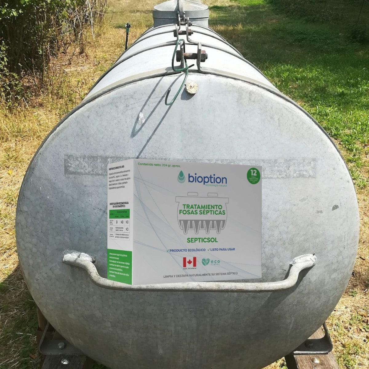 Caja de tratamiento biológico SEPTICSOL de Trini Vital Store para mantenimiento de fosas sépticas y pozos negros