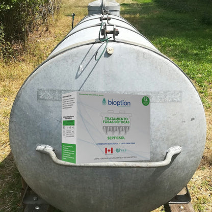 Caja de tratamiento biológico SEPTICSOL de Trini Vital Store para mantenimiento de fosas sépticas y pozos negros