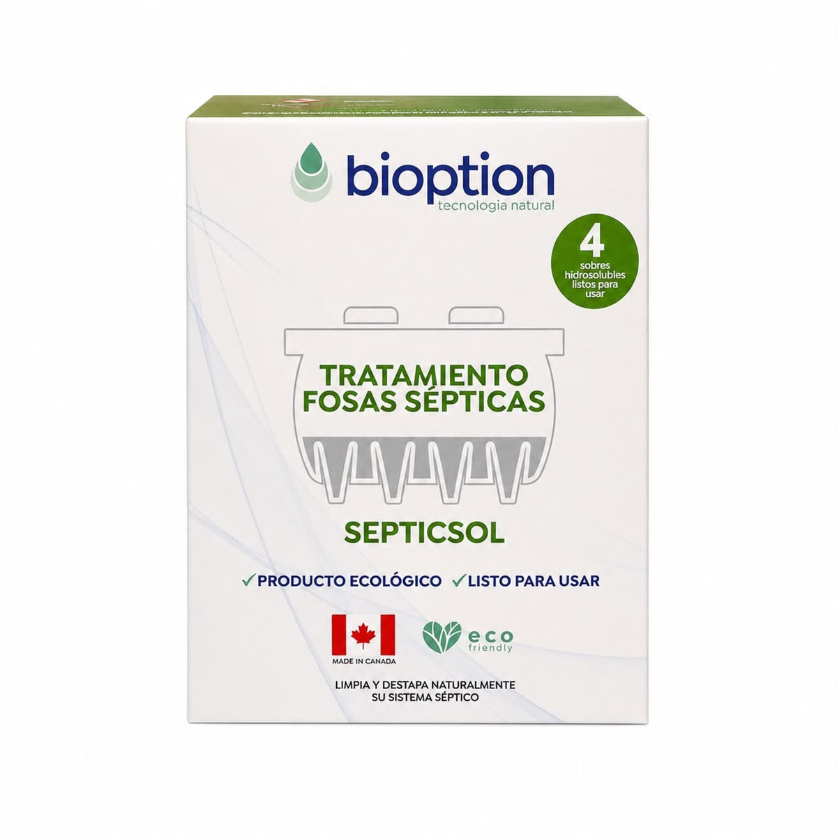 Caja de tratamiento biológico Trini Vital Store para fosas sépticas con 4 sobres hidrosolubles ecológicos